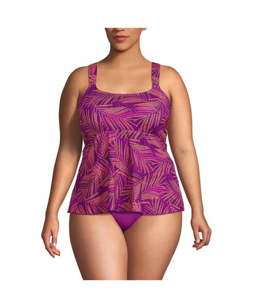 Plus Size Flutter Tankini Top