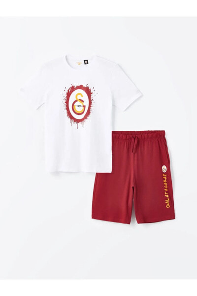 LCW DREAM Standart Kalıp Galatasaray Baskılı Erkek Şortlu Pijama Takımı