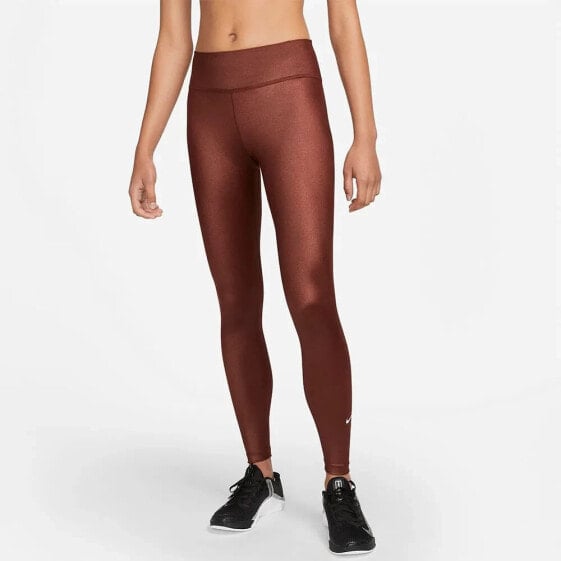 NIKE Dri Fit One Mid-Rise Shine Leggings