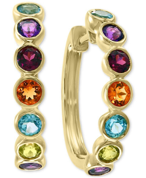 EFFY® Multi-Gemstone Small Hoop Earrings (1-3/4 ct. t.w.) in 14k Gold-Plated Sterling Silver, 0.83"