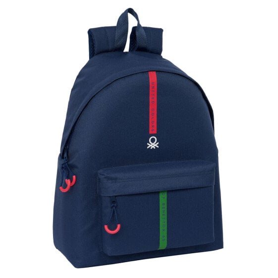 School Bag Benetton Italy Navy Blue 33 x 42 x 15 cm