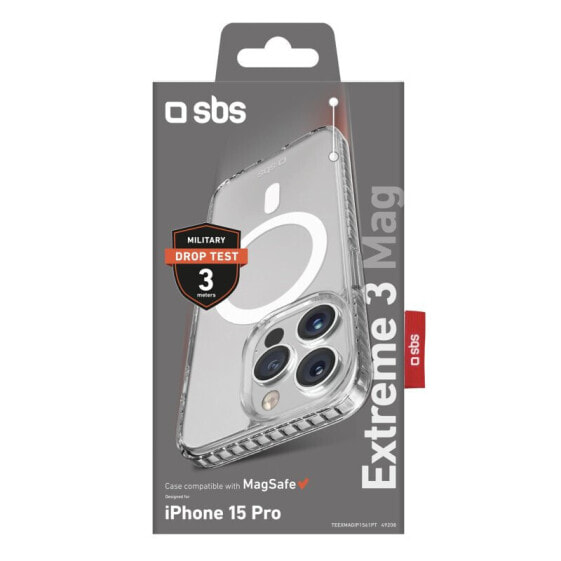 SBS Extreme 3 Mag Cover für iPhone 15 Pro transparent