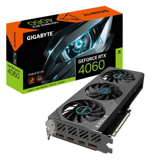 Gigabyte GeForce RTX 4060 EAGLE OC 8G - GeForce RTX 4060 - 8 GB - GDDR6 - 128 bit - 7680 x 4320 pixels - PCI Express 4.0