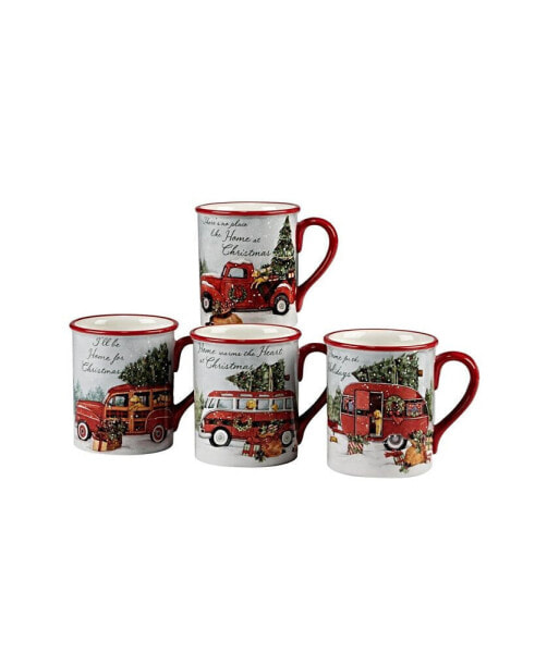 Home for Christmas 4-Pc. Mug asst.