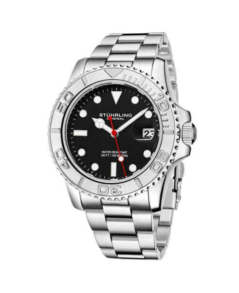 Men's Silver Tone Stainless Steel Bracelet Watch 42mm