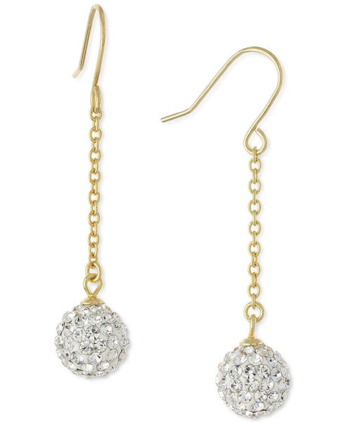 Crystal Pavé Ball Chain Drop Earrings in 14k Gold-Plated Sterling Silver, Created for Macy's