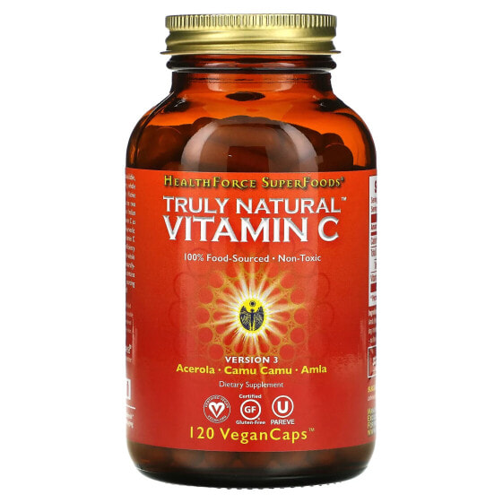 Витамин C натуральный, Версия 3, 240 капсул, веганские, HealthForce Superfoods
