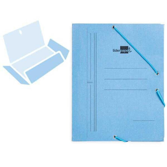 LIDERPAPEL Folder leader paper rubber quarter 3 flaps painted cardboard