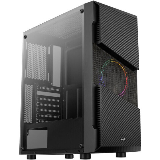 Aerocool Menace Saturn FRGB Midi-Tower, Tempered Glass - schwarz