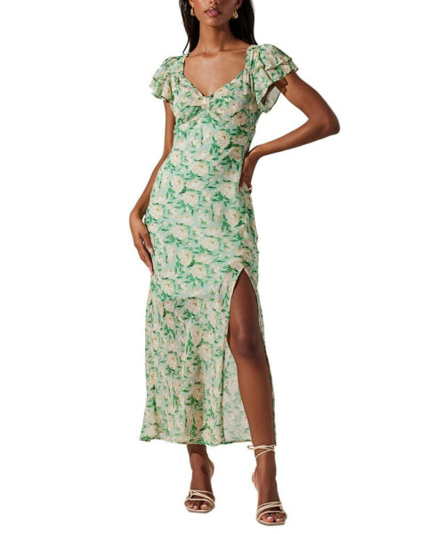 Women's Maisy Floral Print Flutter Sleeve Midi Dress