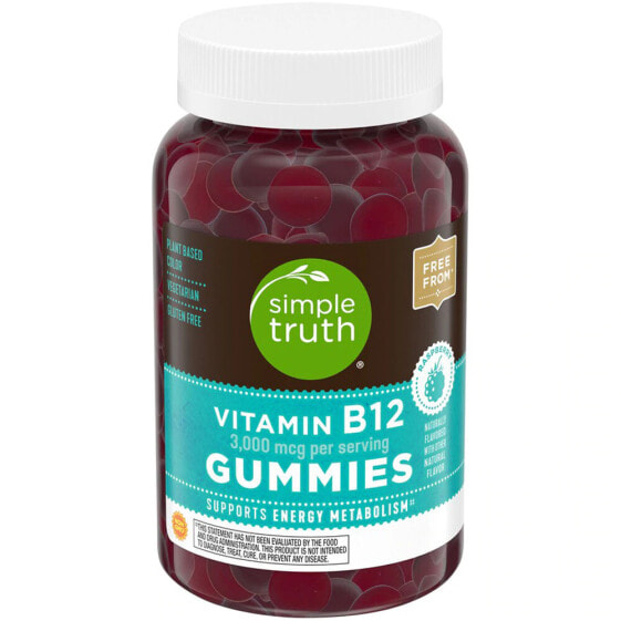 Simple Truth Vitamin B12 Витамин В12 для энергетической поддержки Без глютена 3000 мкг 100 мармеладок