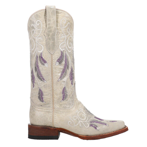 Ferrini Dreamer Embroidered Square Toe Cowboy Womens Off White Casual Boots 849