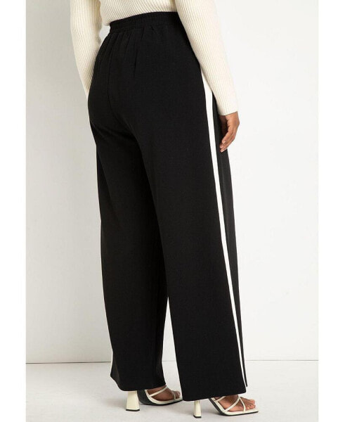 Plus Size Wide Leg Pant With Side Stripe