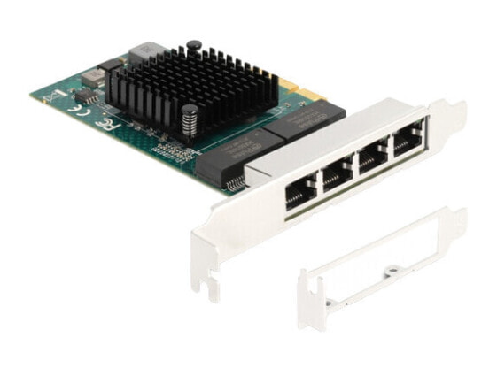 Delock PCI Express x4 Card to 4 x RJ45 Gigabit LAN BCM - PCIe - RJ-45 - Female - PCIe 2.0 - Grey - PC