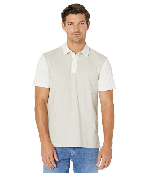 Calvin Klein Men's Color blocked Polo Shirt Beige M