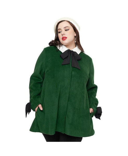 Plus Size Bow Topper Coat