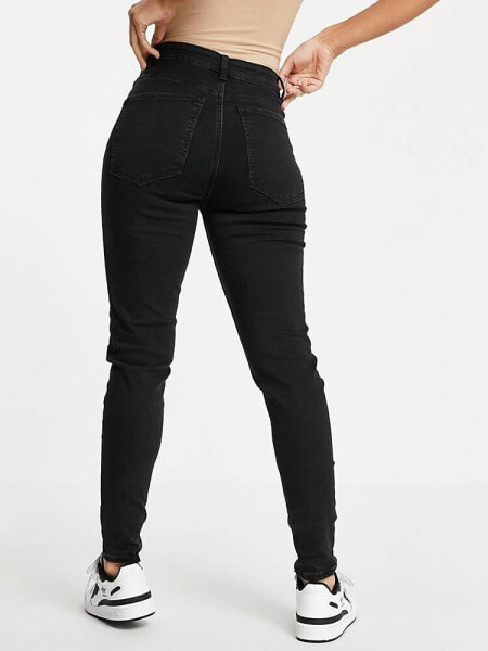 Pimkie – Skinny-Jeans in Schwarz mit hohem Bund - BLACK