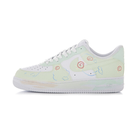 【定制球鞋】 Nike Air Force 1 Low 07 春芽 涂鸦 做旧 防滑耐磨 低帮 板鞋 男款 黄绿 / Кроссовки Nike Air Force CW2288-111