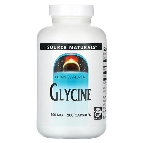 Аминокислоты Source Naturals Glycine, 500 мг, 200 капсул (250 мг на капсулу)