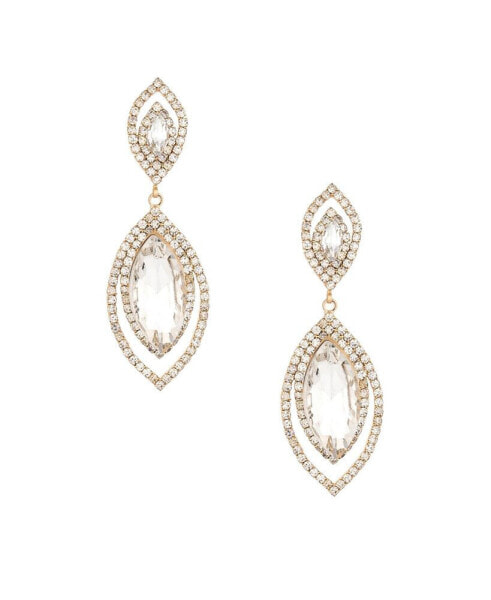 Timeless Crystal Dangle Earrings in 18K Gold Plating
