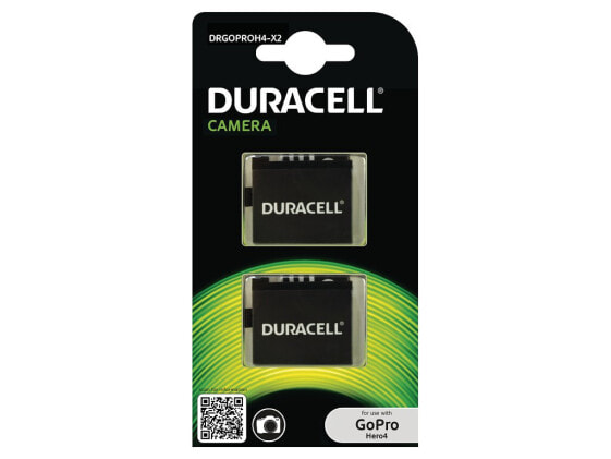 Duracell Camera Battery - replaces GoPro Hero 4 Battery - 2 pack - GoPro - 1160 mAh - 3.8 V - Lithium-Ion (Li-Ion)