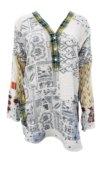 Johnny Was Tokyo Patchwork Gauze Blouse - P19220-2 Retail $180.00