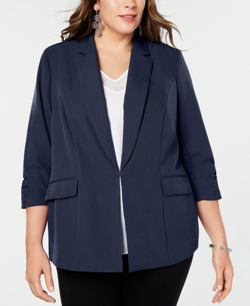 Plus Size 3/4-Sleeve Blazer, Created for Macy's