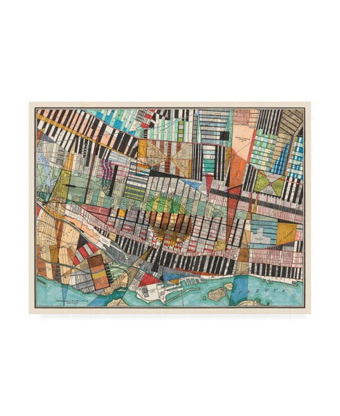 Nikki Galapon Modern Map of Montreal Canvas Art - 27" x 33.5"
