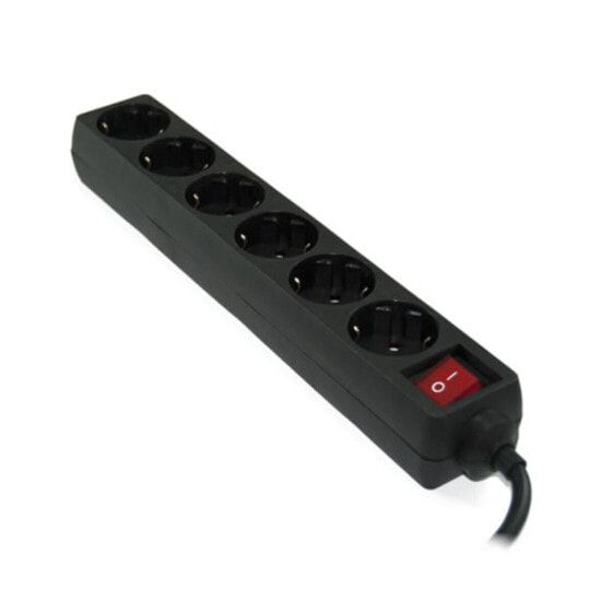 Schuko 6 Way Multi-socket Adapter 3GO REG6 Black 3500 W