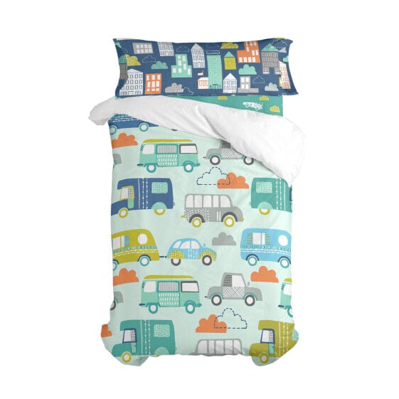 Duvet cover set HappyFriday Moshi Moshi Holidays Multicolour Single 2 Pieces