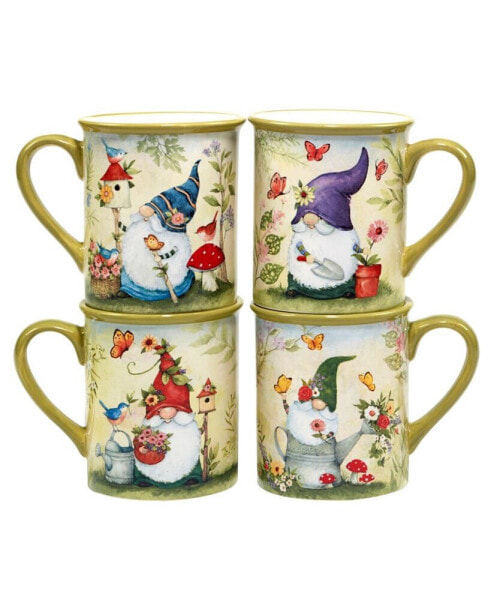 Garden Gnomes Set of 4 Mug 14 oz.