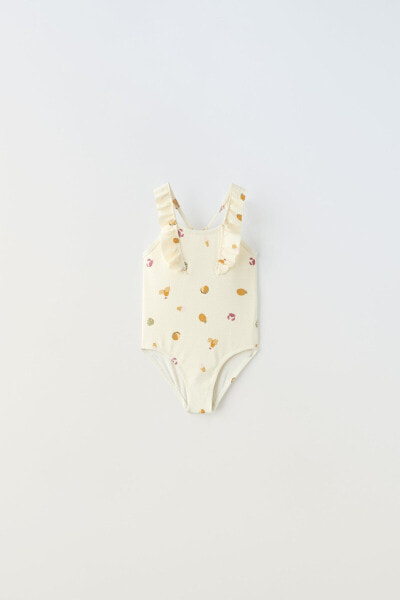 6 months - 6 years/ printed piqué swimsuit