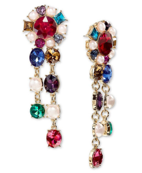Gold-Tone Multicolor Stone Drop Earrings, Created for Macy's