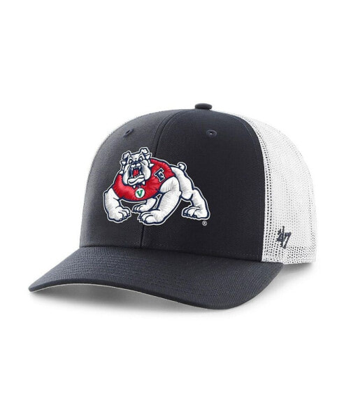 Men's Navy Fresno State Bulldogs Trucker Snapback Hat