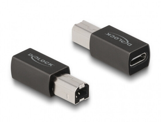 Delock USB 2.0 Adapter USB Type-C™ female to Type-B male - 1 x USB Type-C - 1 x USB 2.0 Type-B - Anthracite