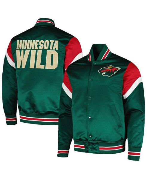 Men's Green Minnesota Wild Midweight Satin Full-Snap Jacket