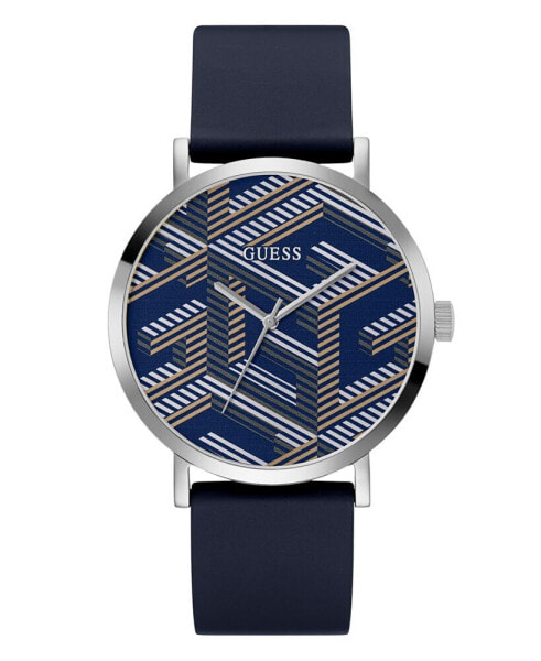 Men's Analog Navy Silicone Watch 44mm