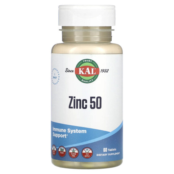 Цинк витамины и минералы KAL 50, 60 таблеток