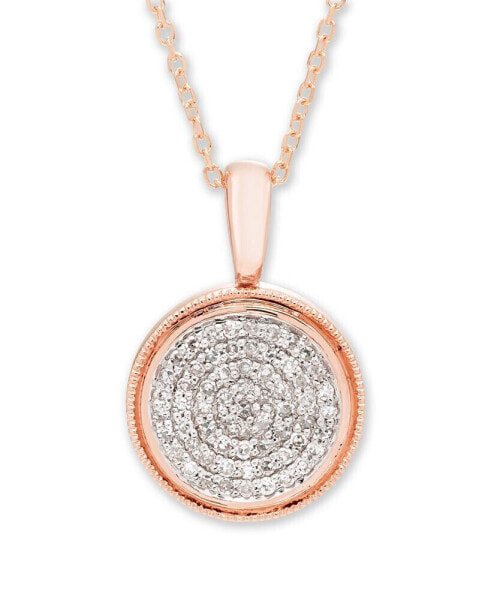 Diamond (1/5 ct. t.w.) Pave Pendant in 14k Yellow or Rose Gold