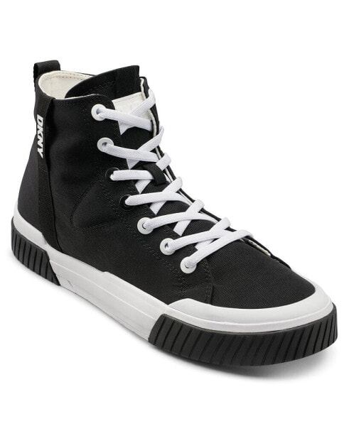 Men's Nylon Two Tone Branded Sole Hi Top Sneakers