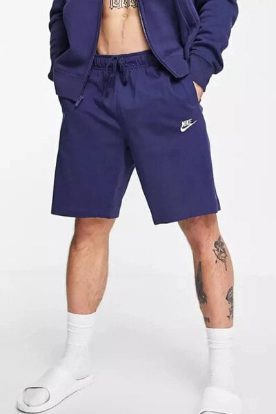 Sportswear Clup Fleece Jersey Standart Fit Kesim Lacivert Erkek Spor Şort