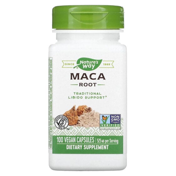 Травяные капсулы NATURE'S WAY Maca Root, 525 мг, 100 штук