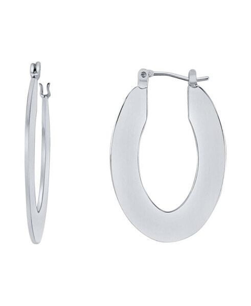 High Polished Oval Hoop Earring