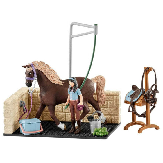 Фигурка Schleich SCHLEICH Horse Club Washing Area With Emily And Luna Figure (Клуб Лошадей: Мойка с Эмили и Луной)