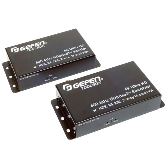 Gefen GTB-UHD600-HBT - 4096 x 2160 pixels - AV transmitter & receiver - 100 m - Wired - Black - HDCP