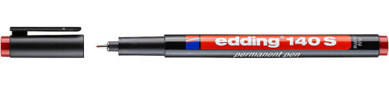 Маркер EDDING 4-140002 красный дополнительно тонкий черный пластиковый острый 0.3 мм