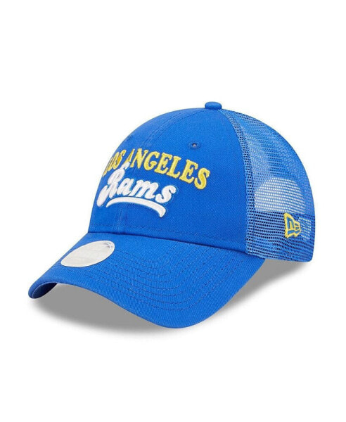 Women's Royal Los Angeles Rams Team Trucker 9FORTY Snapback Hat