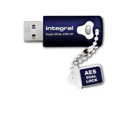 Integral Crypto Dual USB-Stick 32 GB USB Typ-A 3.0 3.1 Gen 1 Blau - Flash-Speicher - unsortiert