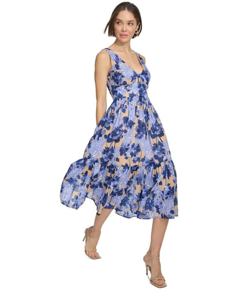 Women's Floral-Print Fit & Flare Dress