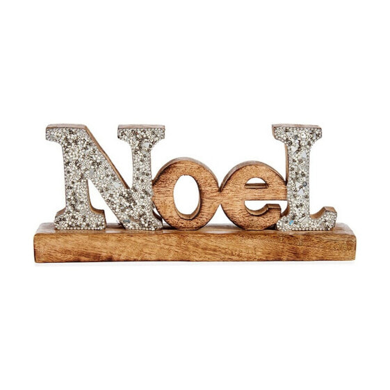 Декоративная фигура Noel Пурпурин 6,5 x 10 x 25 cm Серебристый Деревянный